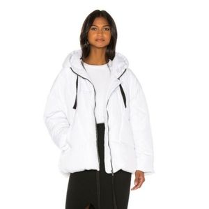 Free People Hailey White Hooded Oversized Puffer Coat